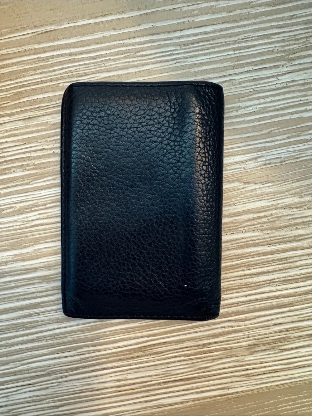 PRADA Navy Leather Card Holder Wallet
